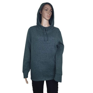 Avalanche Green Quilted Hooded Sweatshirt